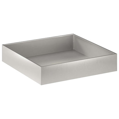 Vaso da giardino 2 pz Argento 80 x 80 x 20 cm Acciaio Inox