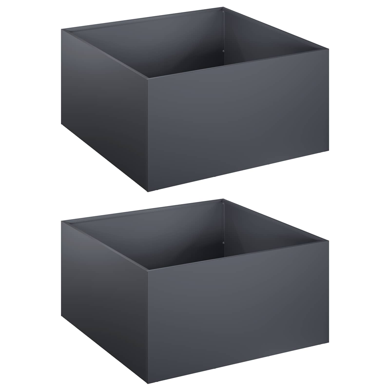 Vaso da giardino 2 pz Antracite 40 x 40 x 30 cm | homemem39