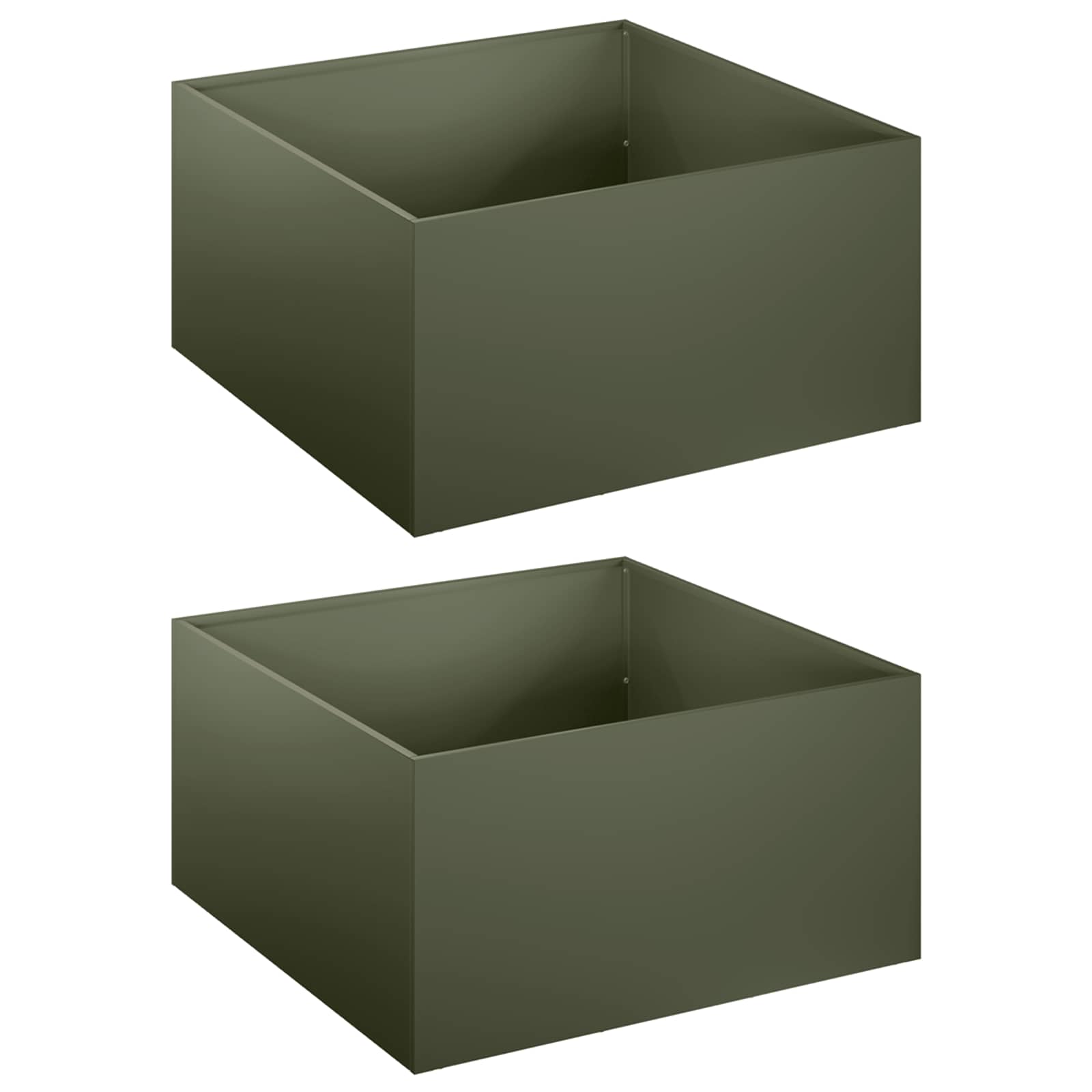 Vaso da giardino 2 pz Verde Oliva 40 x 40 x 30 cm | homemem39
