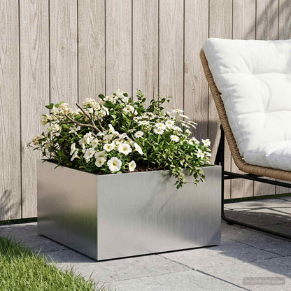 Vaso da giardino Argento 40 x 40 x 30 cm Acciaio Inox