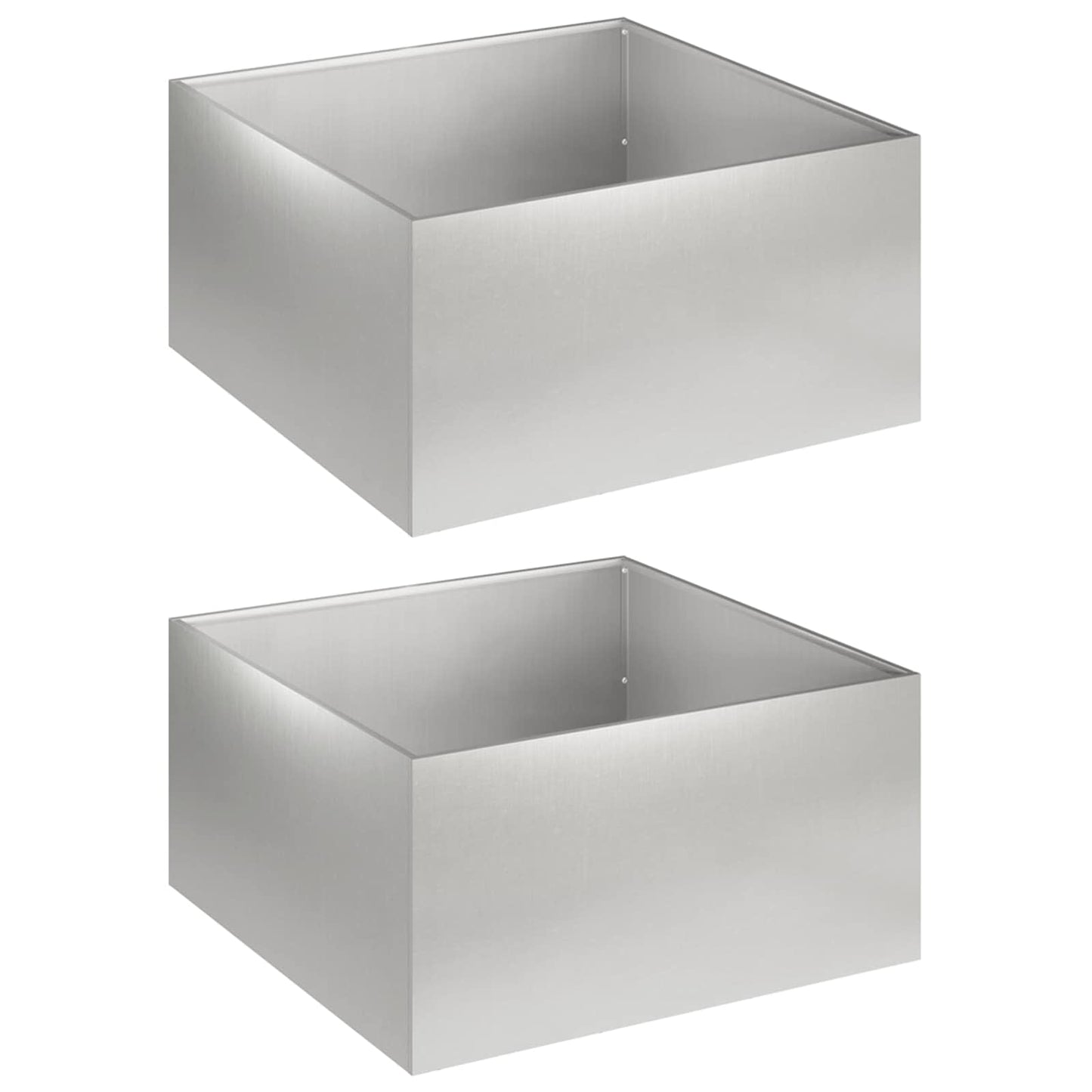 Vaso da giardino 2 pz Argento 40 x 40 x 30 cm Acciaio Inox | homemem39