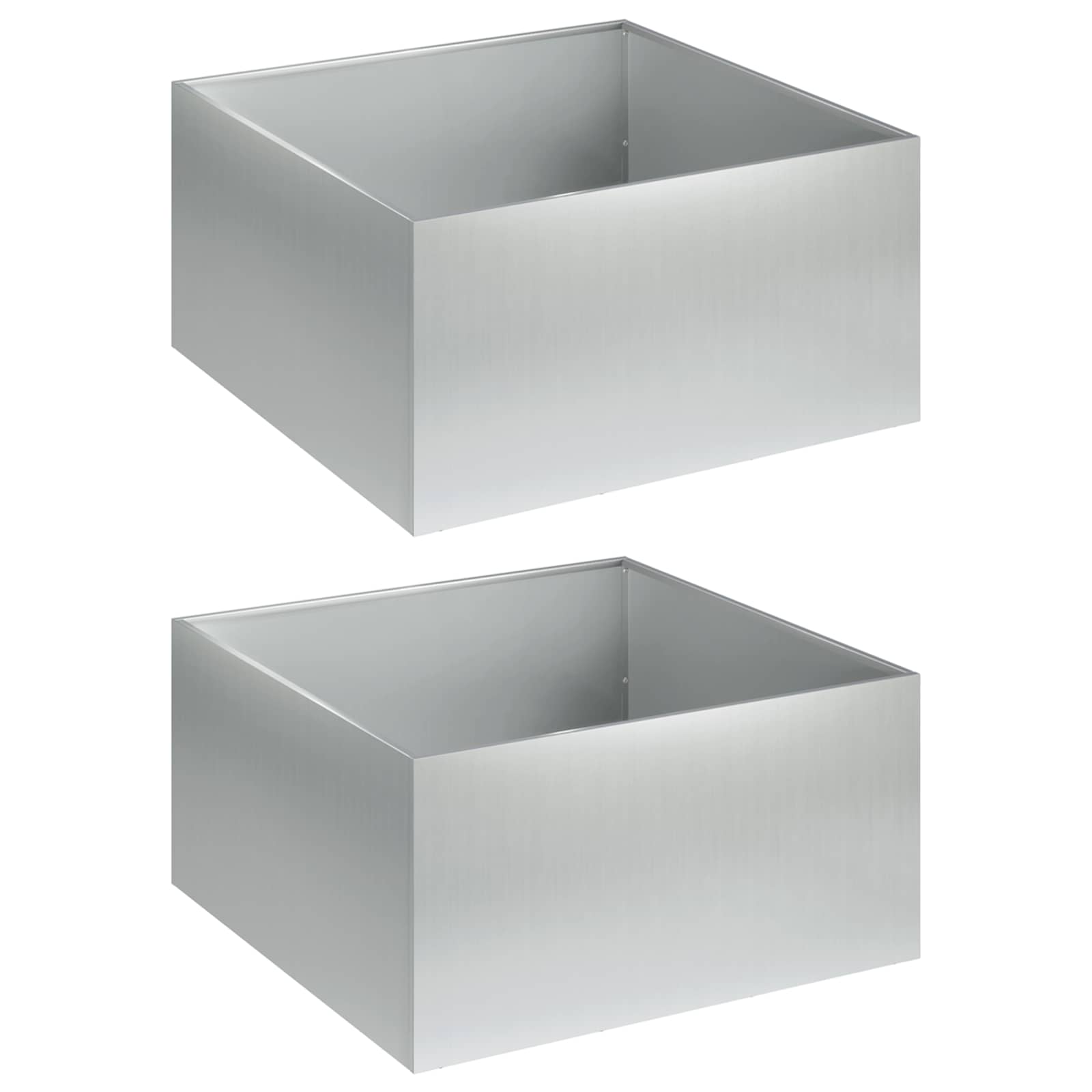 Vaso da giardino 2 pz Argento 40 x 40 x 30 cm Acciaio zincato | homemem39