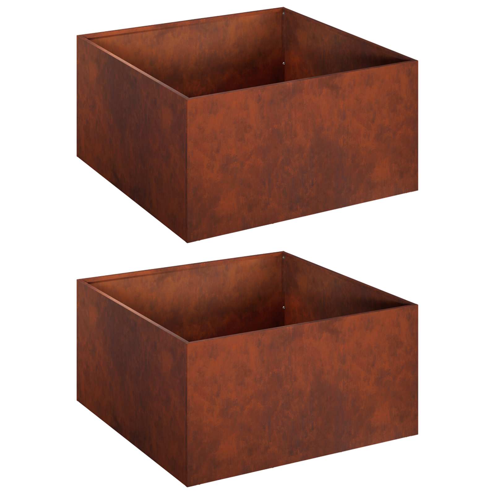 Vaso da giardino 2 pz Ruggine 40 x 40 x 30 cm Acciaio Corten | homemem39