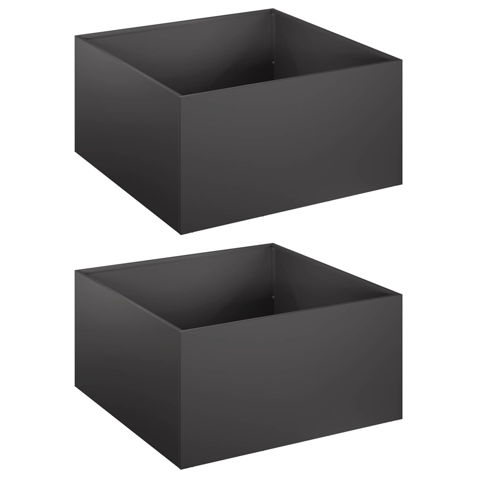 Vaso da giardino 2 pz Nero 60 x 60 x 30 cm | homemem39