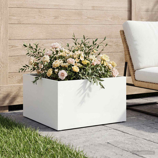 Vaso da giardino Bianco 60 x 60 x 30 cm - homemem39