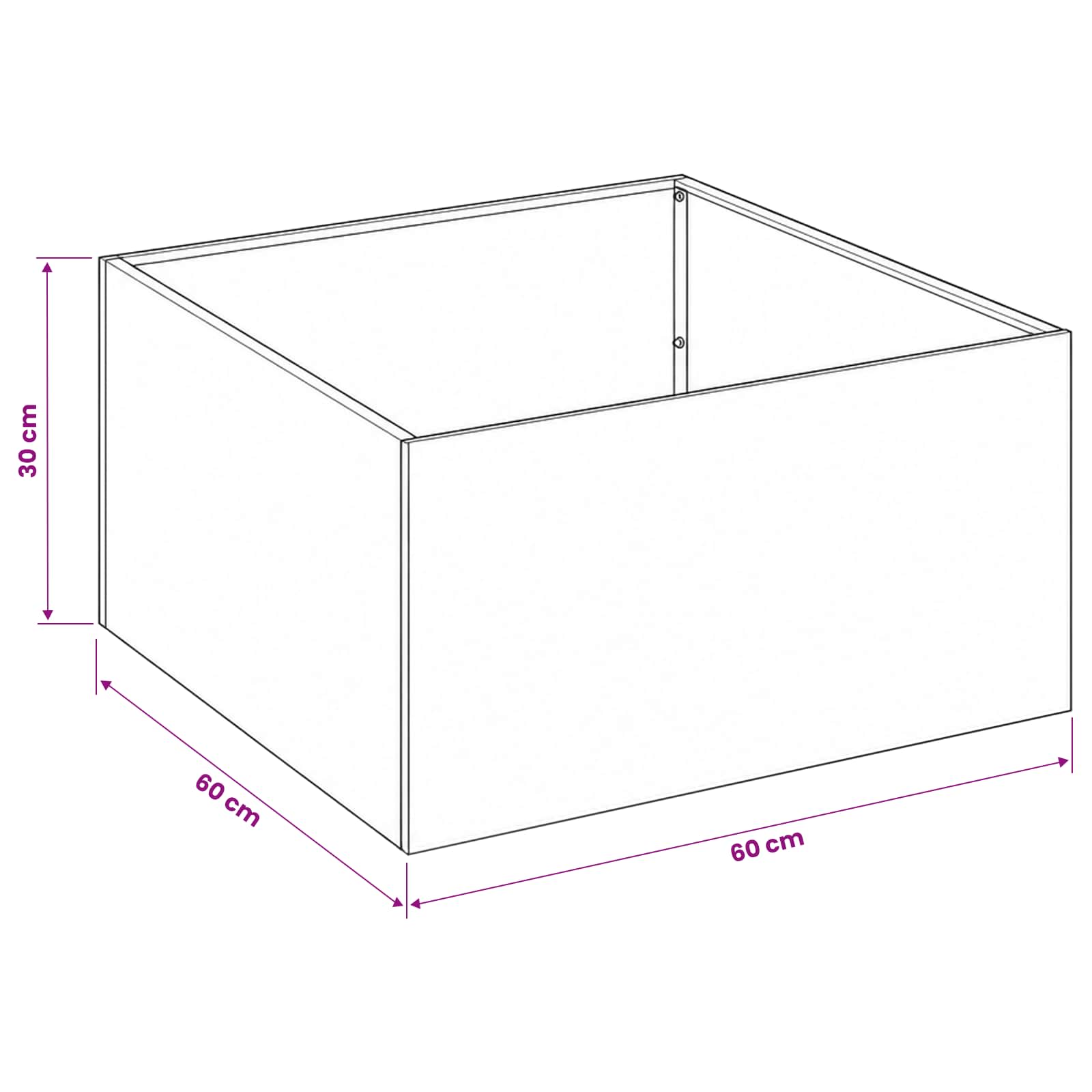 Vaso da giardino Bianco 60 x 60 x 30 cm | homemem39