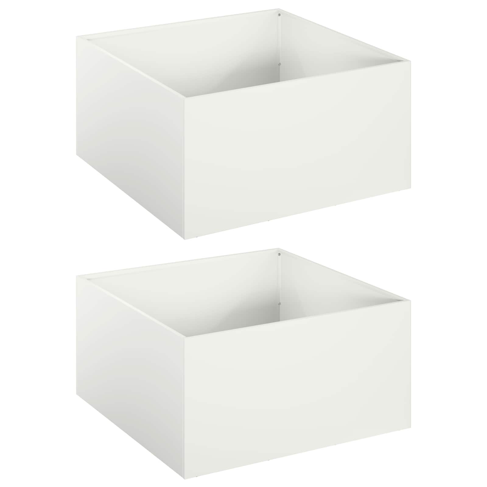 Vaso da giardino 2 pz Bianco 60 x 60 x 30 cm | homemem39