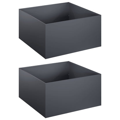 Vaso da giardino 2 pz Antracite 60 x 60 x 30 cm