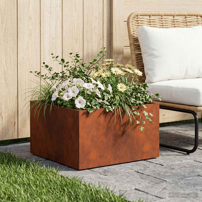 Vaso da giardino Ruggine 60 x 60 x 30 cm Acciaio Corten