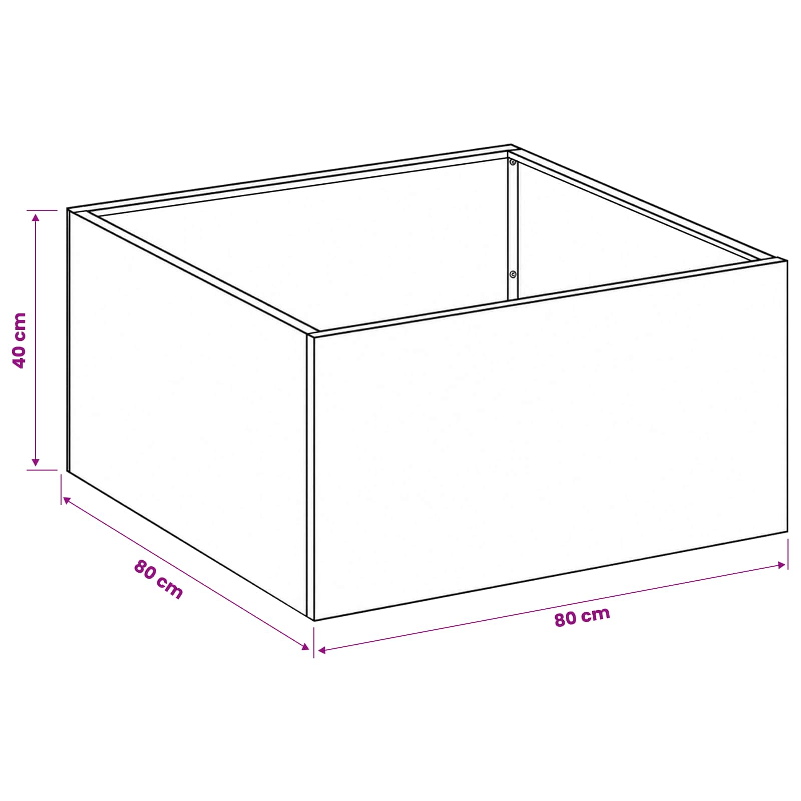 Vaso da giardino Bianco 80 x 80 x 40 cm | homemem39