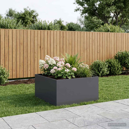 Vaso da giardino Antracite 80 x 80 x 40 cm | homemem39
