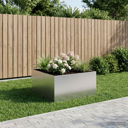 Vaso da giardino Argento 80 x 80 x 40 cm Acciaio Inox