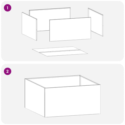 Vaso da giardino Argento 80 x 80 x 40 cm Acciaio zincato | homemem39