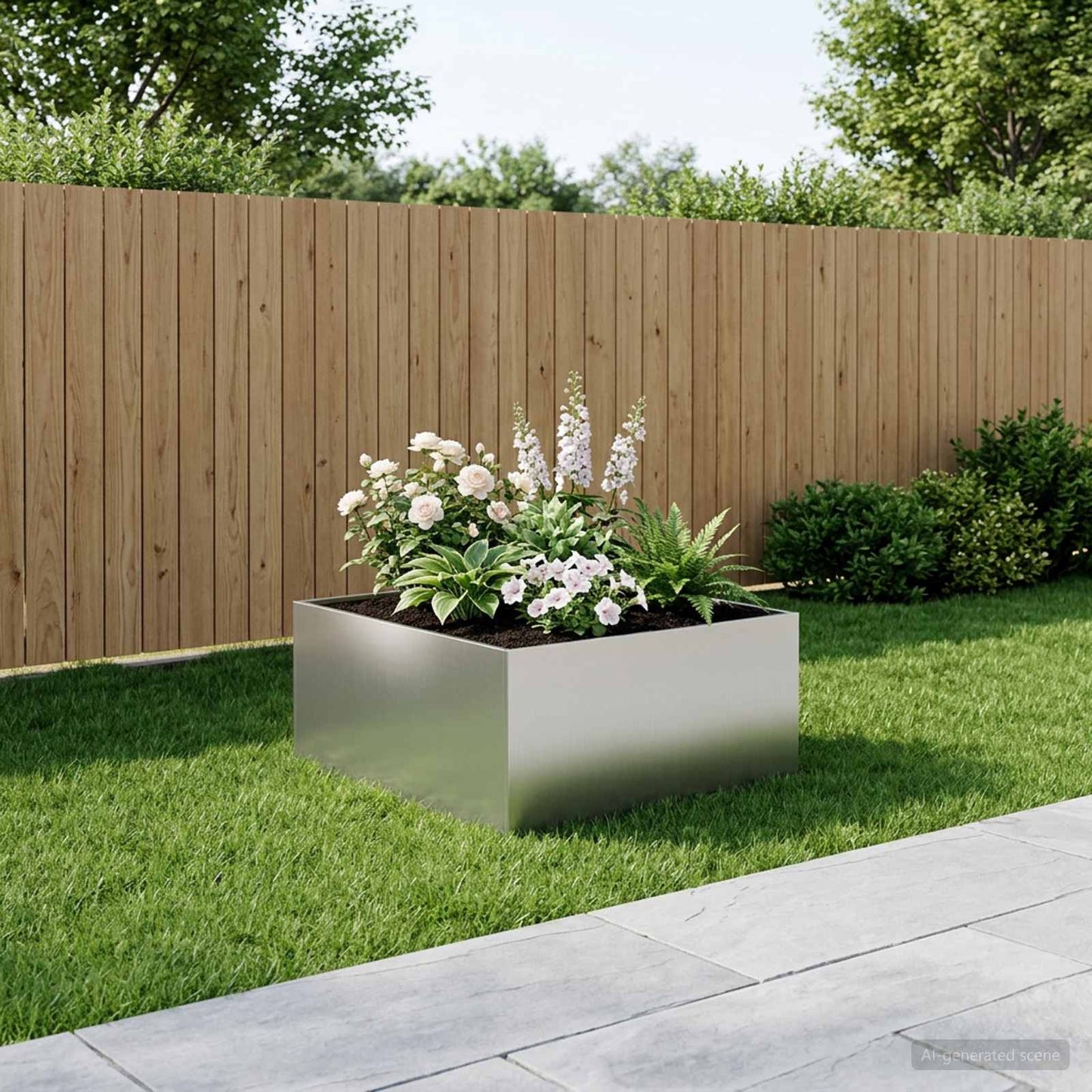 Vaso da giardino Argento 80 x 80 x 40 cm Acciaio zincato