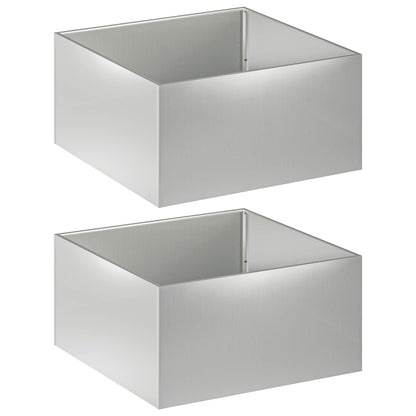 Vaso da giardino 2 pz Argento 80 x 80 x 40 cm Acciaio zincato