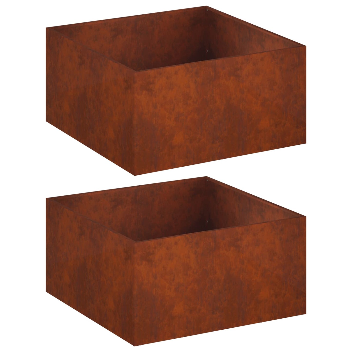 Vaso da giardino 2 pz Ruggine 80 x 80 x 40 cm Acciaio Corten