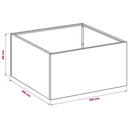 Vaso da giardino Antracite 100 x 100 x 40 cm | homemem39