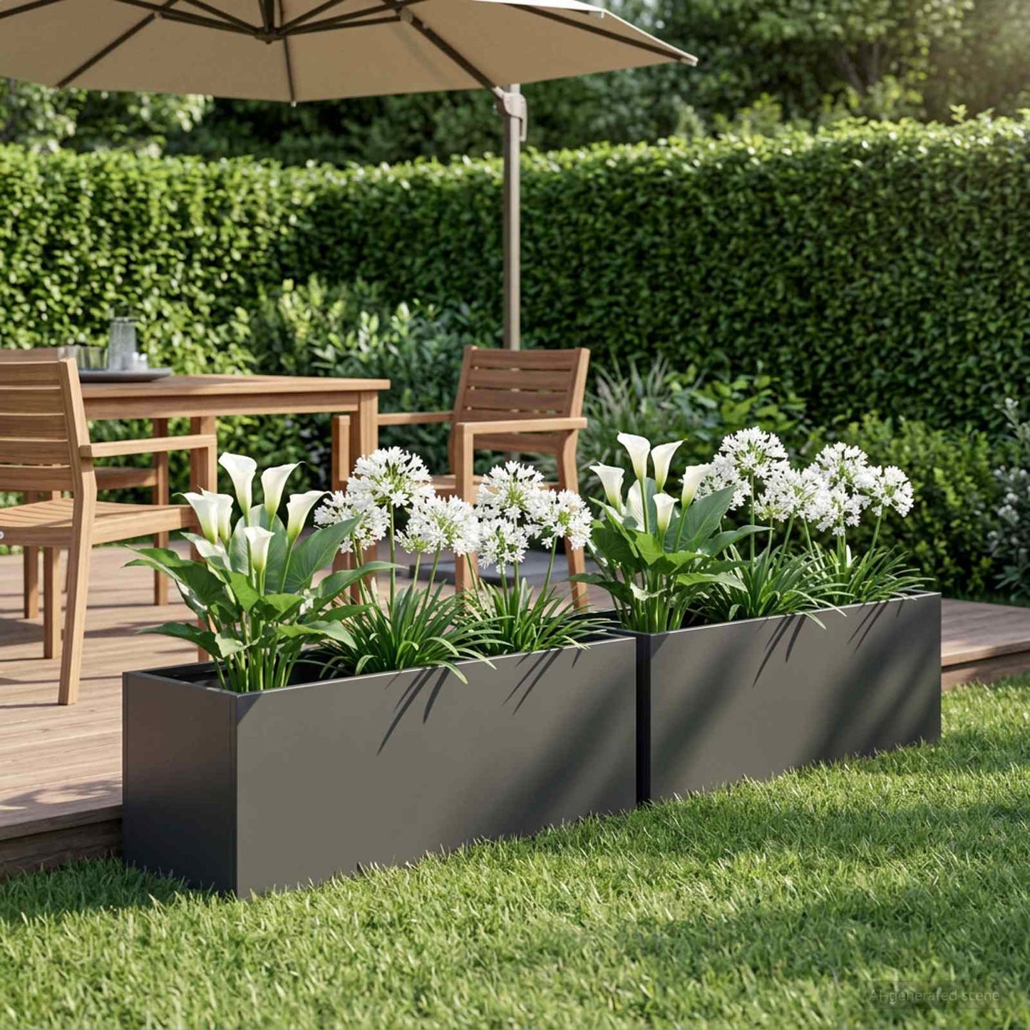Vaso da giardino 2 pz Nero 40 x 20 x 20 cm | homemem39
