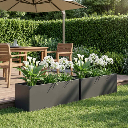 Vaso da giardino 2 pz Nero 40 x 20 x 20 cm | homemem39