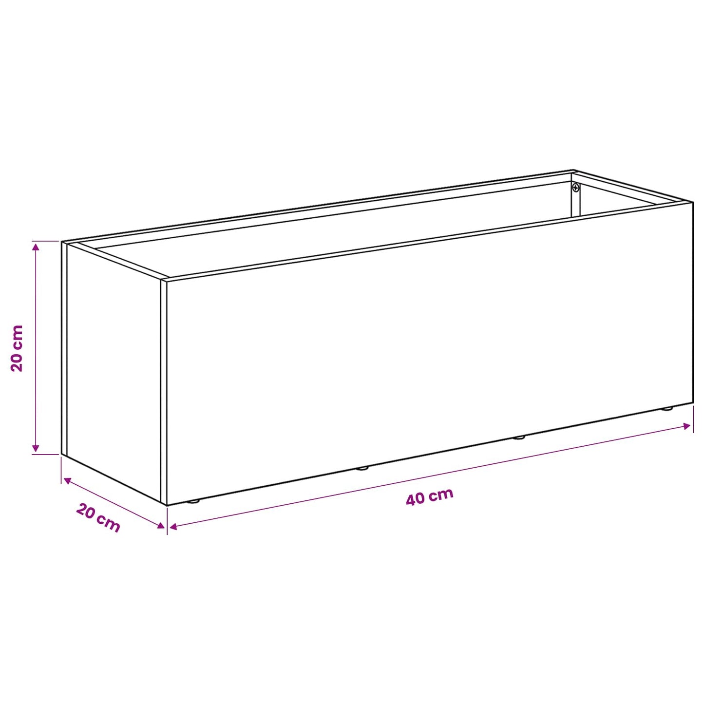 Vaso da giardino 2 pz Nero 40 x 20 x 20 cm | homemem39