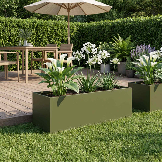 Vaso da giardino Verde Oliva 40 x 20 x 20 cm | homemem39