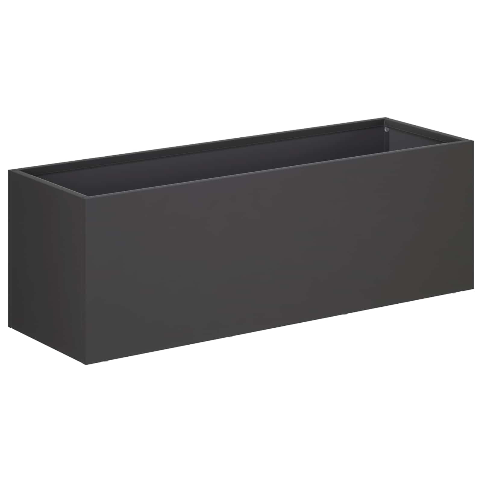 Vaso da giardino Nero 60 x 20 x 20 cm Acciaio laminato a freddo | homemem39