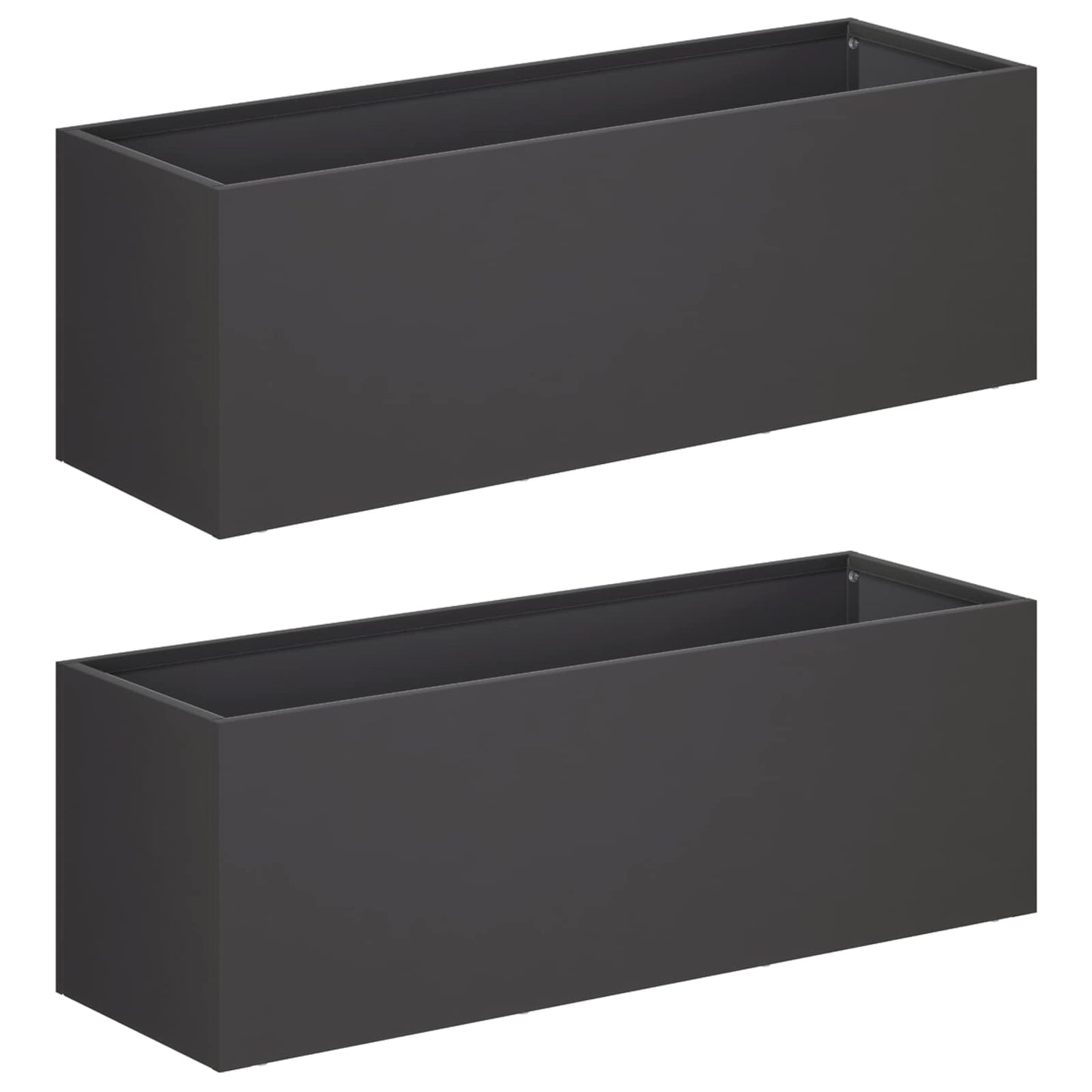 Vaso da giardino 2 pz Nero 60 x 20 x 20 cm | homemem39