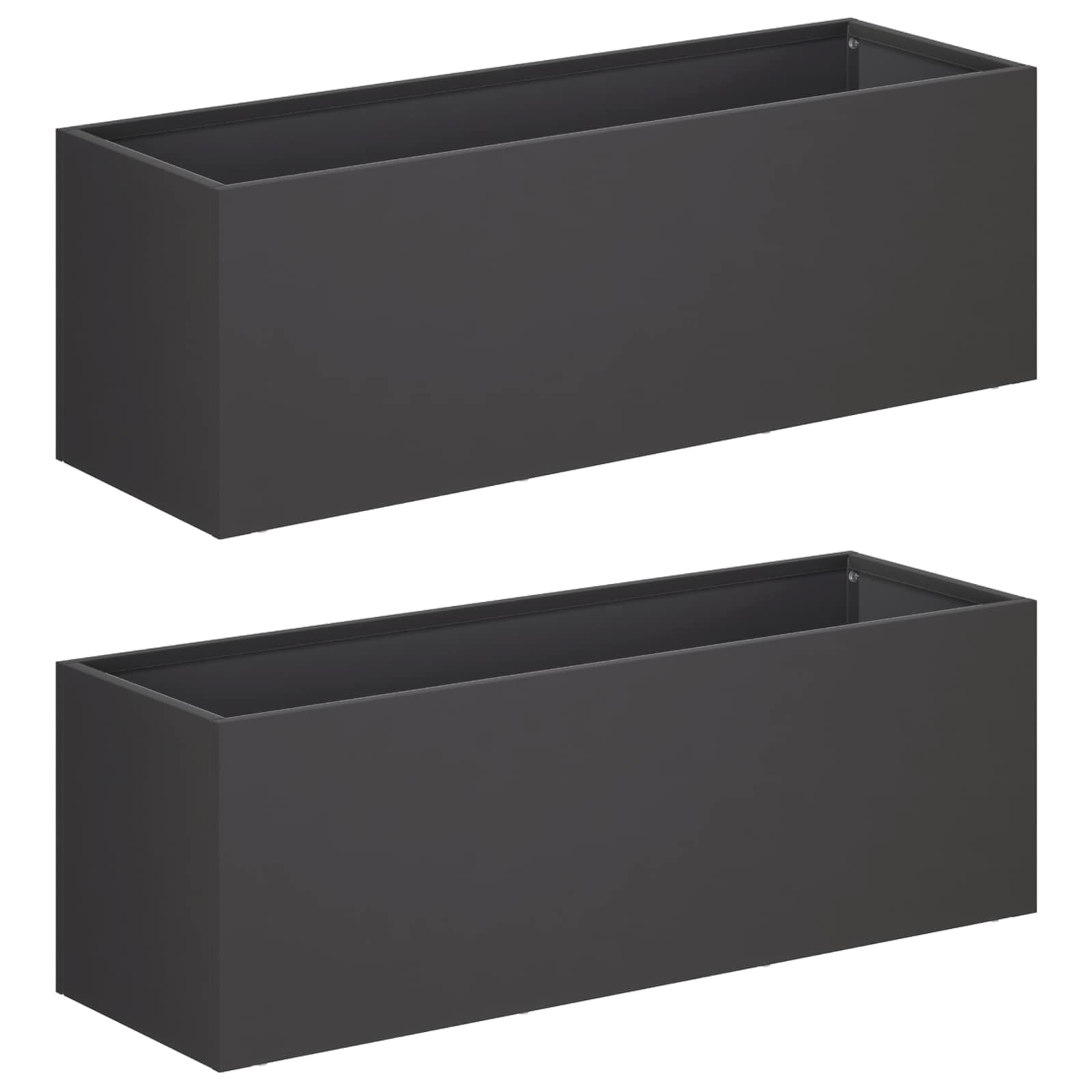 Vaso da giardino 2 pz Nero 60 x 20 x 20 cm | homemem39