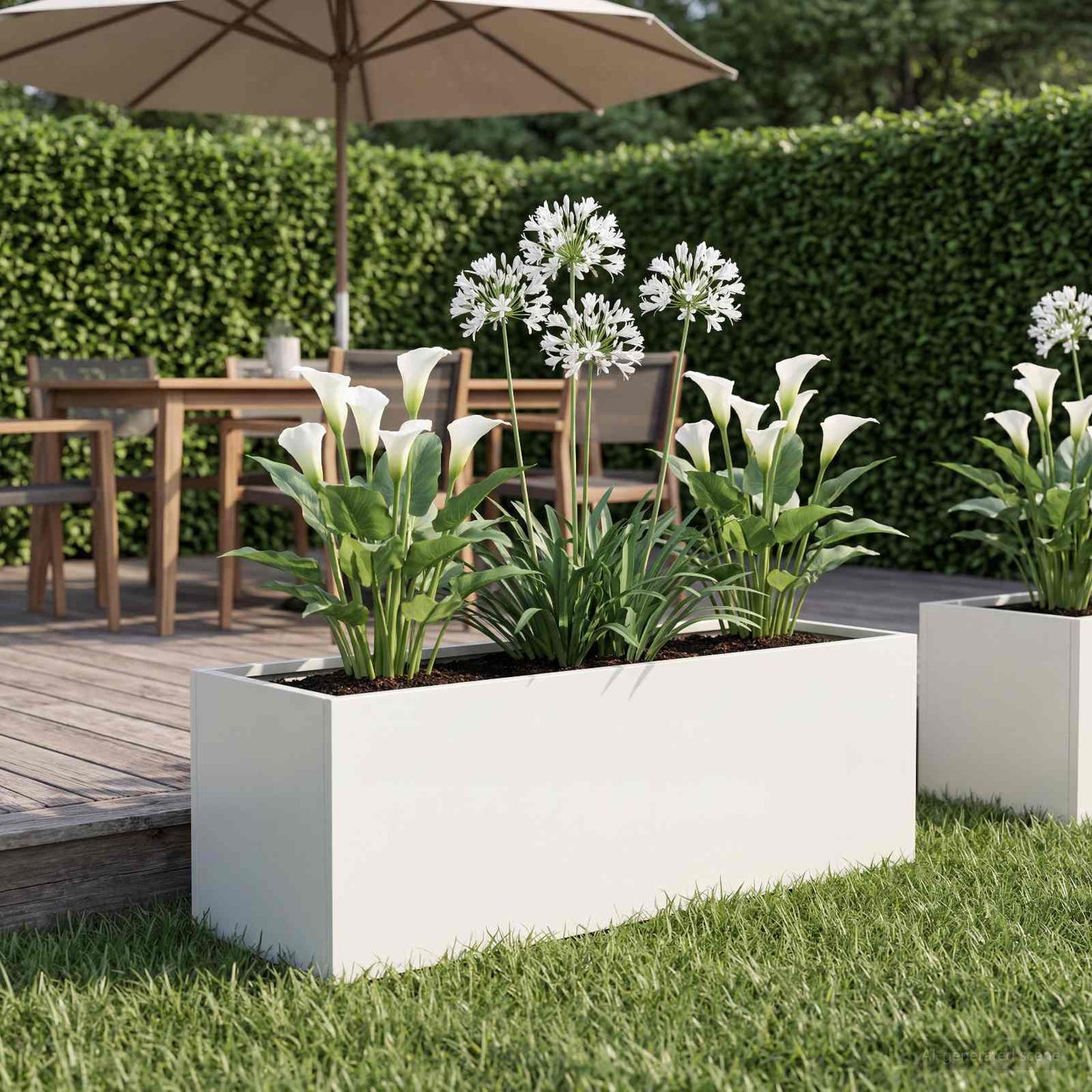Vaso da giardino Bianco 60 x 20 x 20 cm | homemem39