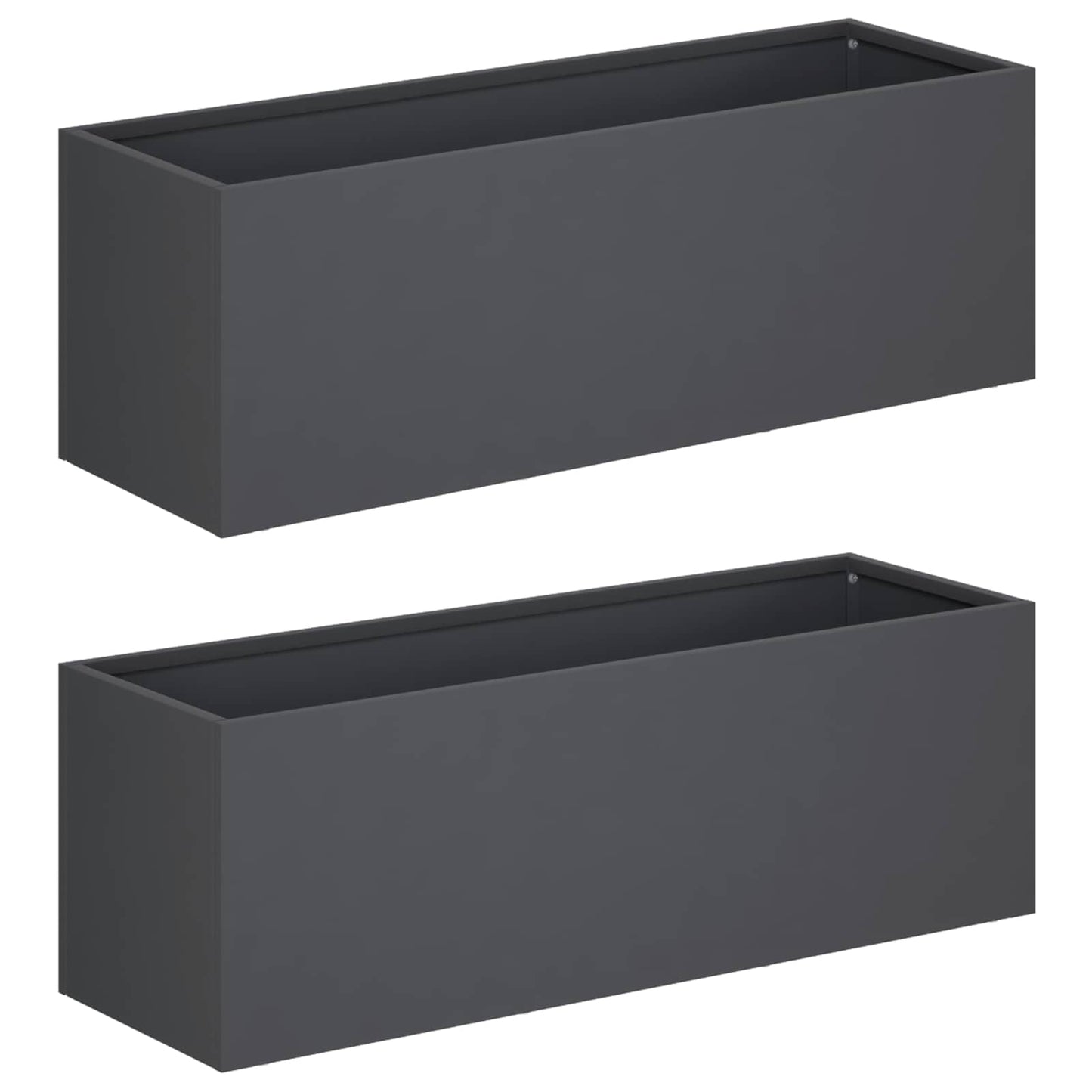 Vaso da giardino 2 pz Antracite 60 x 20 x 20 cm | homemem39