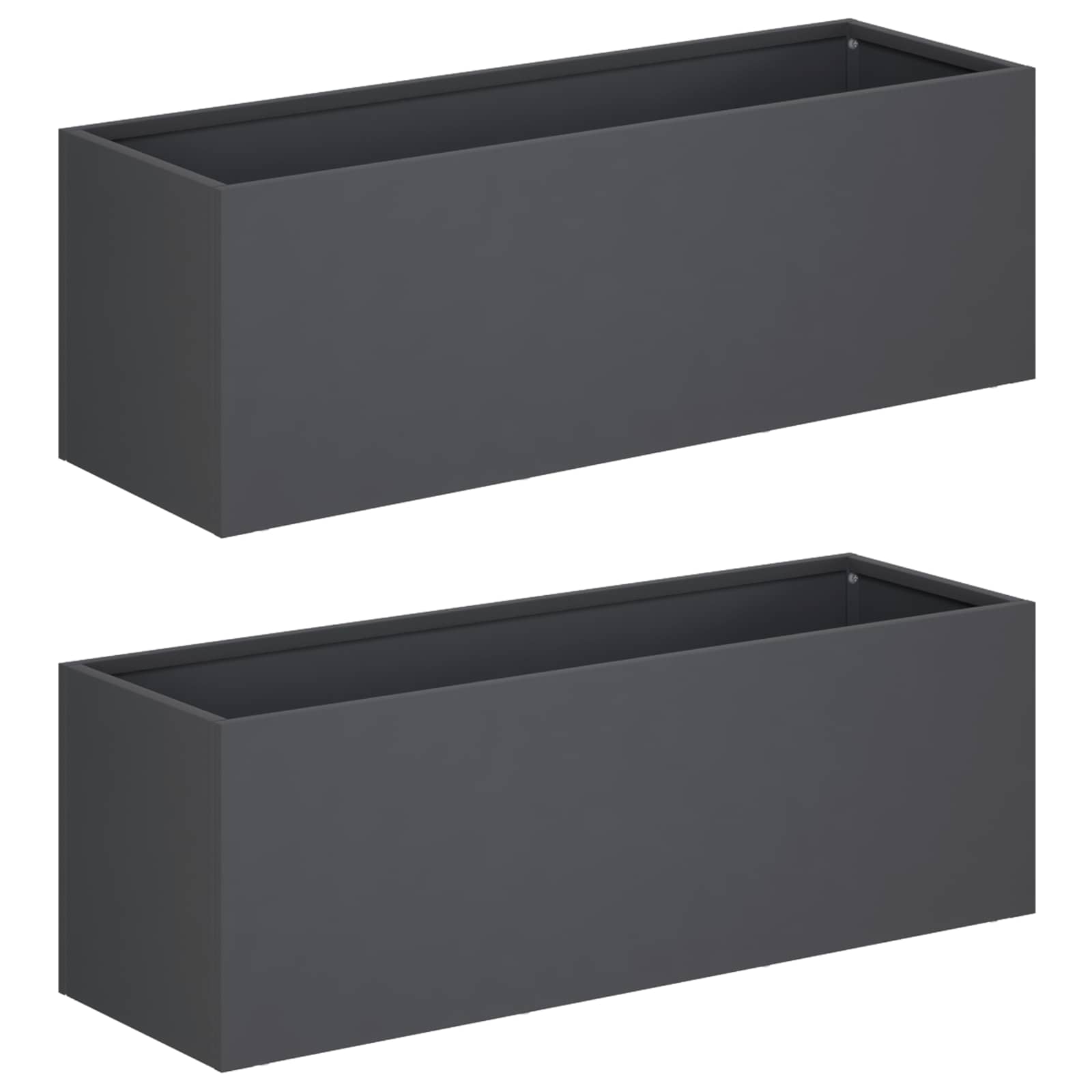 Vaso da giardino 2 pz Antracite 60 x 20 x 20 cm | homemem39