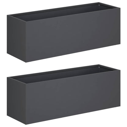 Vaso da giardino 2 pz Antracite 60 x 20 x 20 cm | homemem39