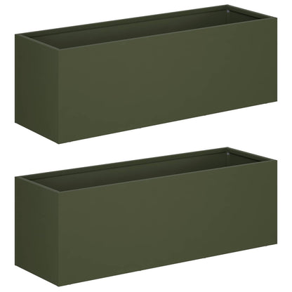 Vaso da giardino 2 pz Verde Oliva 60 x 20 x 20 cm | homemem39