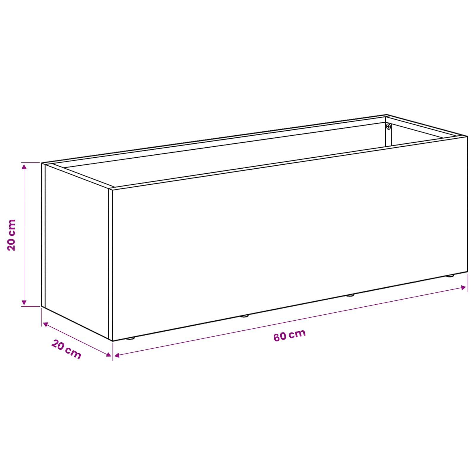 Vaso da giardino Argento 60 x 20 x 20 cm Acciaio Inox | homemem39