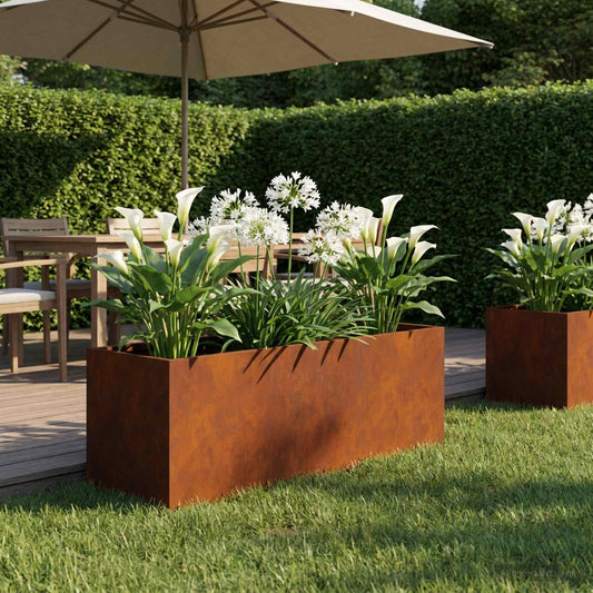 Vaso da giardino Ruggine 60 x 20 x 20 cm Acciaio Corten | homemem39
