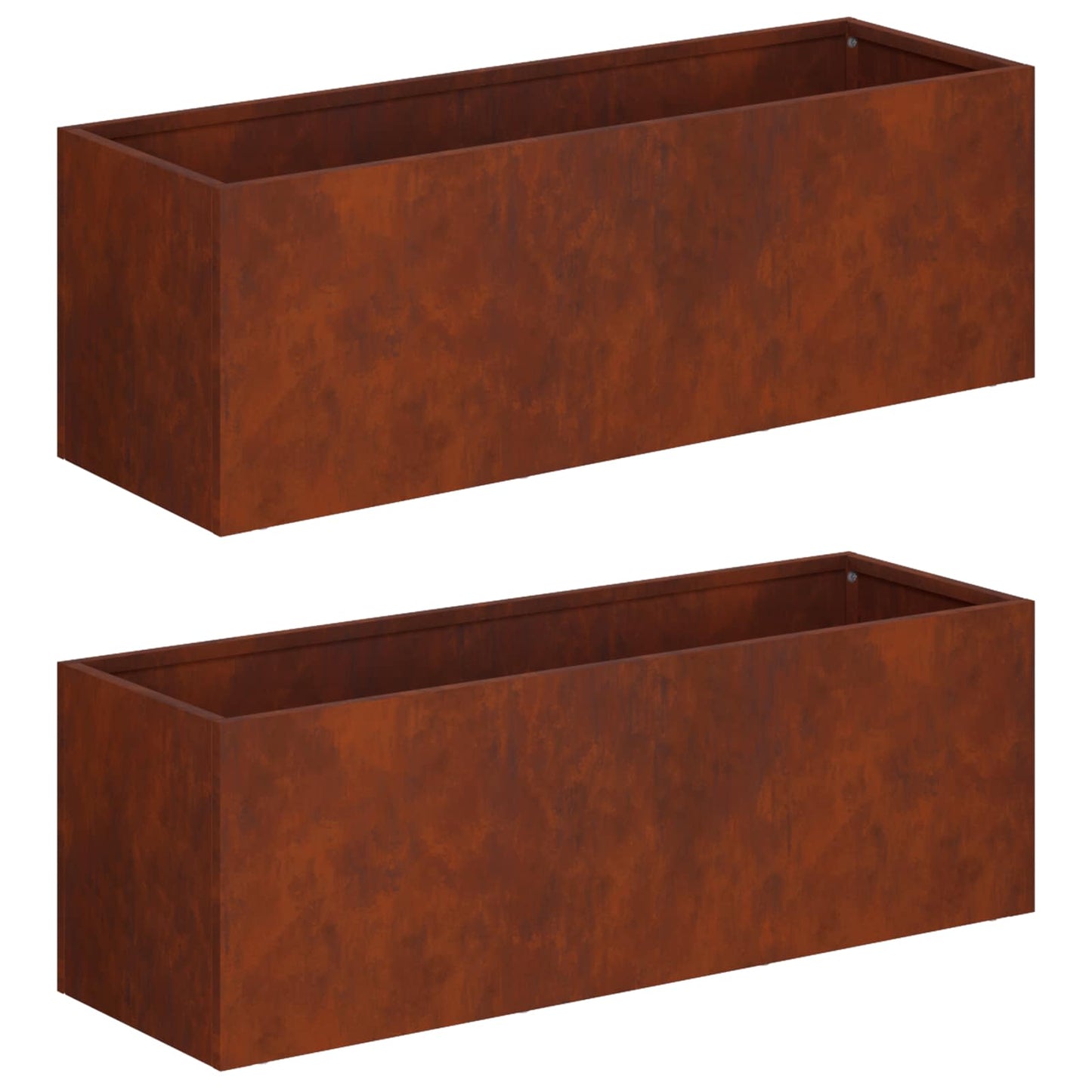 Vaso da giardino 2 pz Ruggine 60 x 20 x 20 cm Acciaio Corten | homemem39