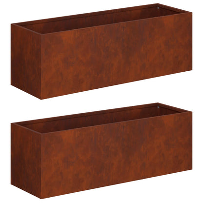 Vaso da giardino 2 pz Ruggine 60 x 20 x 20 cm Acciaio Corten | homemem39