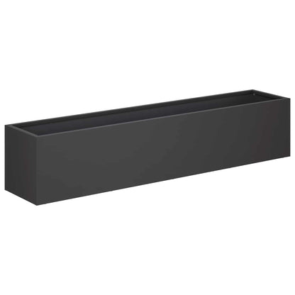 Vaso da giardino Nero 80 x 20 x 20 cm Acciaio laminato a freddo | homemem39