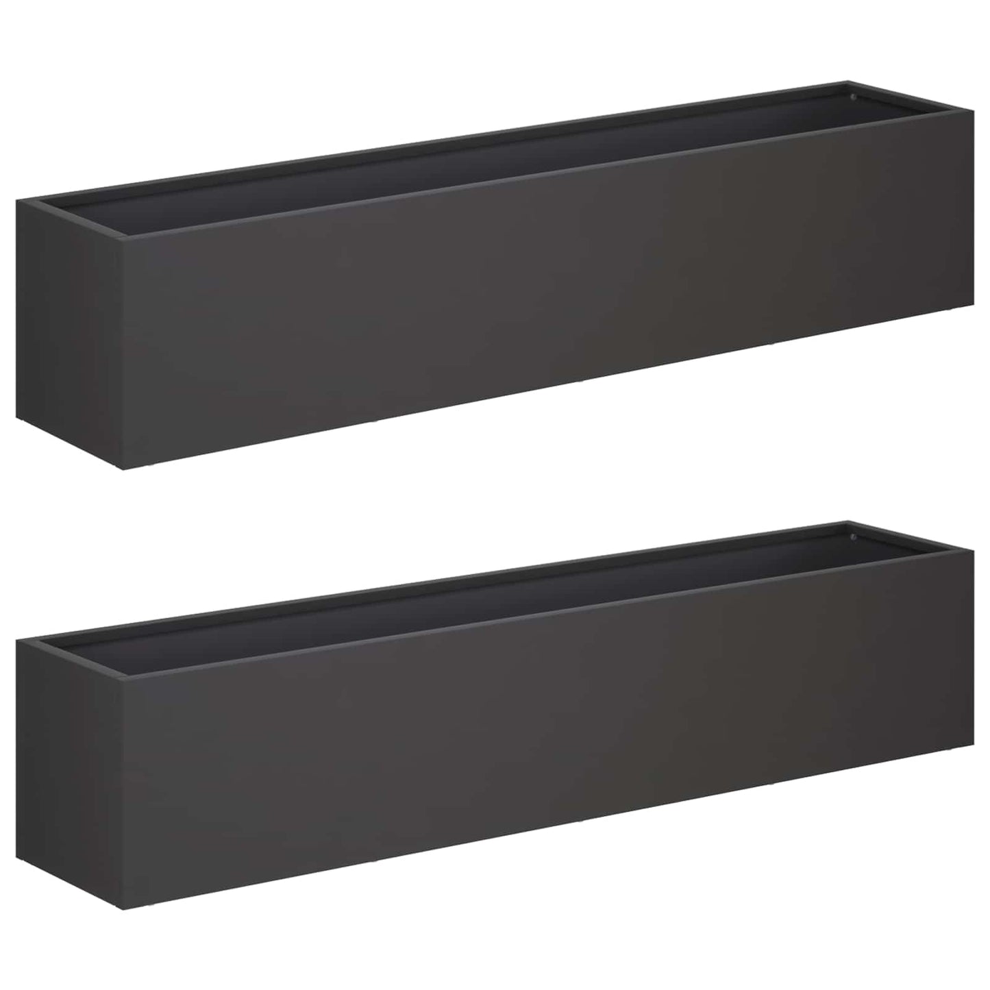Vaso da giardino 2 pz Nero 80 x 20 x 20 cm | homemem39