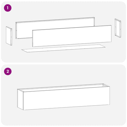 Vaso da giardino Argento 80 x 20 x 20 cm Acciaio zincato | homemem39