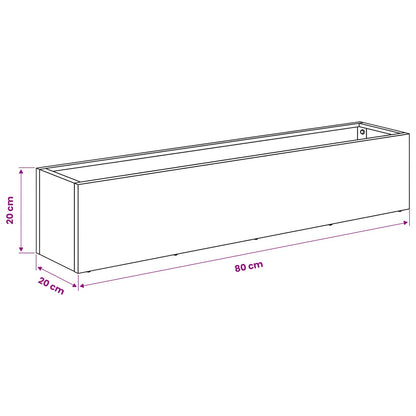 Vaso da giardino Argento 80 x 20 x 20 cm Acciaio zincato | homemem39