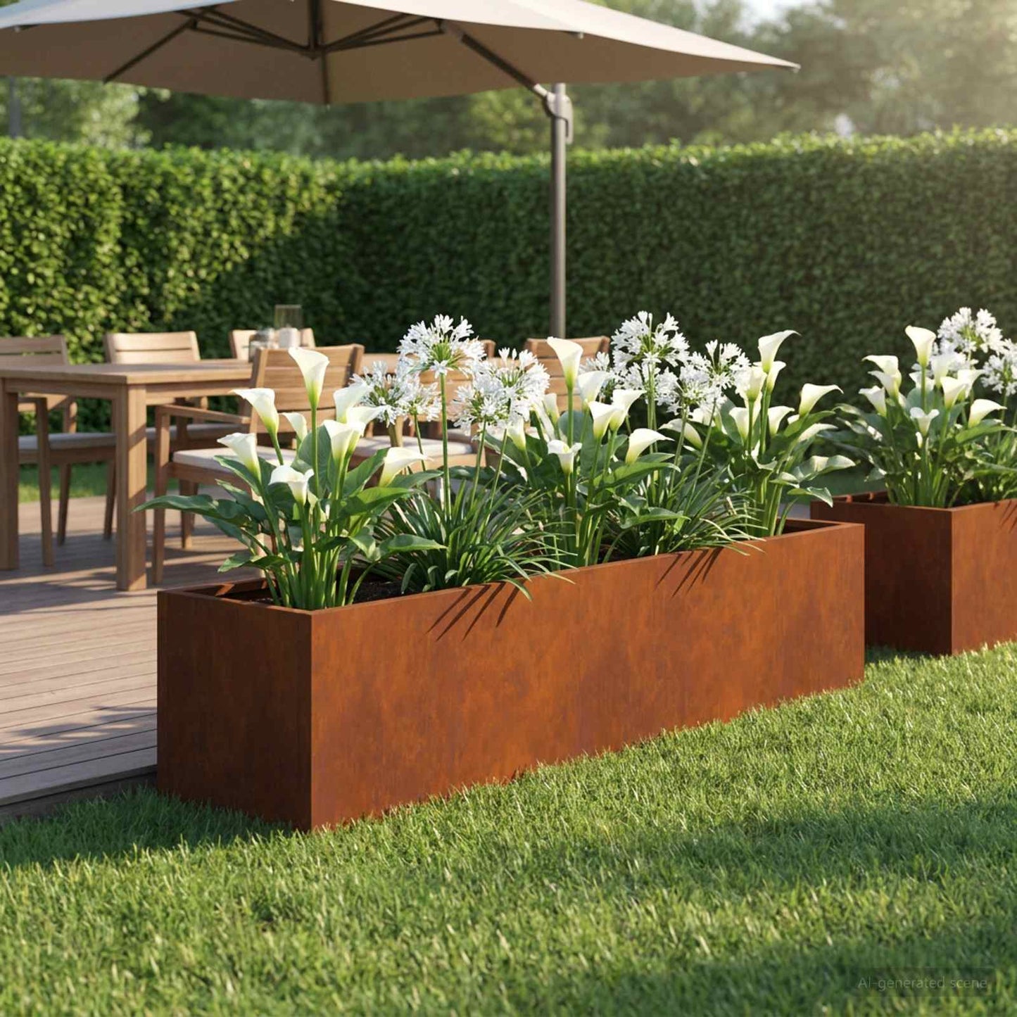 Vaso da giardino Ruggine 80 x 20 x 20 cm Acciaio Corten | homemem39