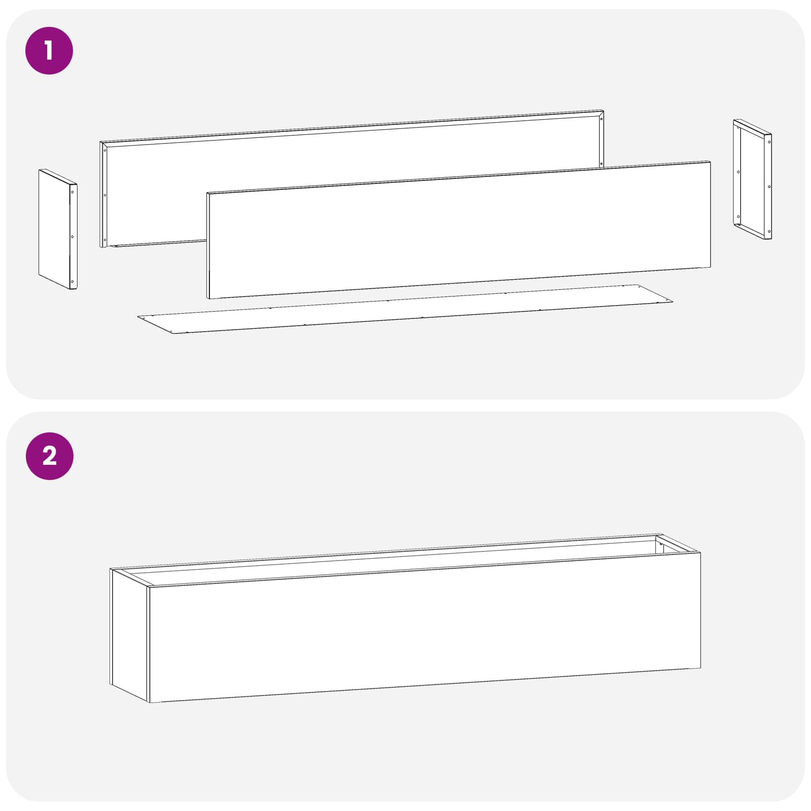 Vaso da giardino 2 pz Ruggine 80 x 20 x 20 cm Acciaio Corten | homemem39