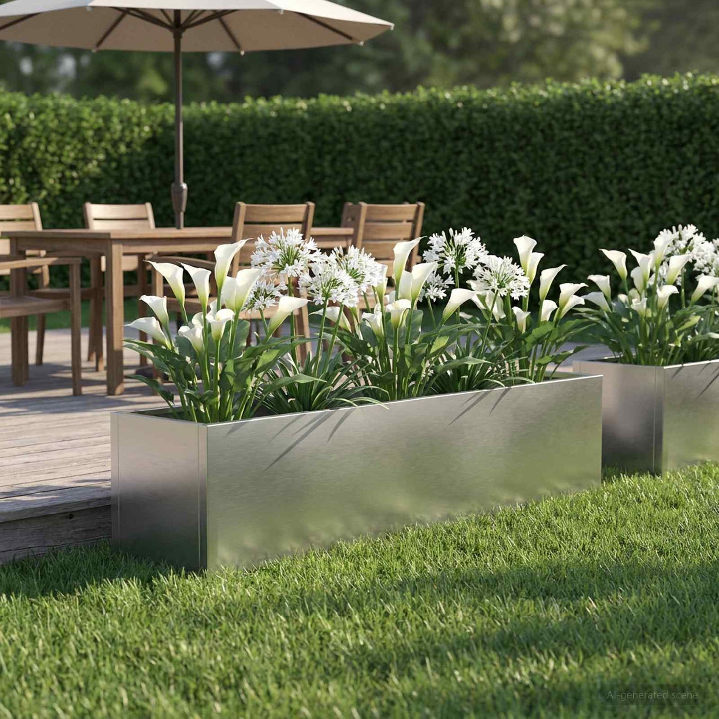 Vaso da giardino Argento 100 x 20 x 20 cm Acciaio Inox | homemem39