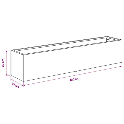Vaso da giardino 2 pz Argento 100 x 20 x 20 cm Acciaio Inox | homemem39