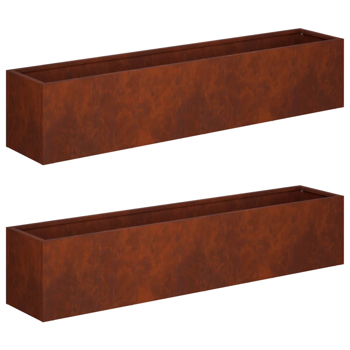 Vaso da giardino 2 pz Ruggine 100 x 20 x 20 cm Acciaio Corten | homemem39