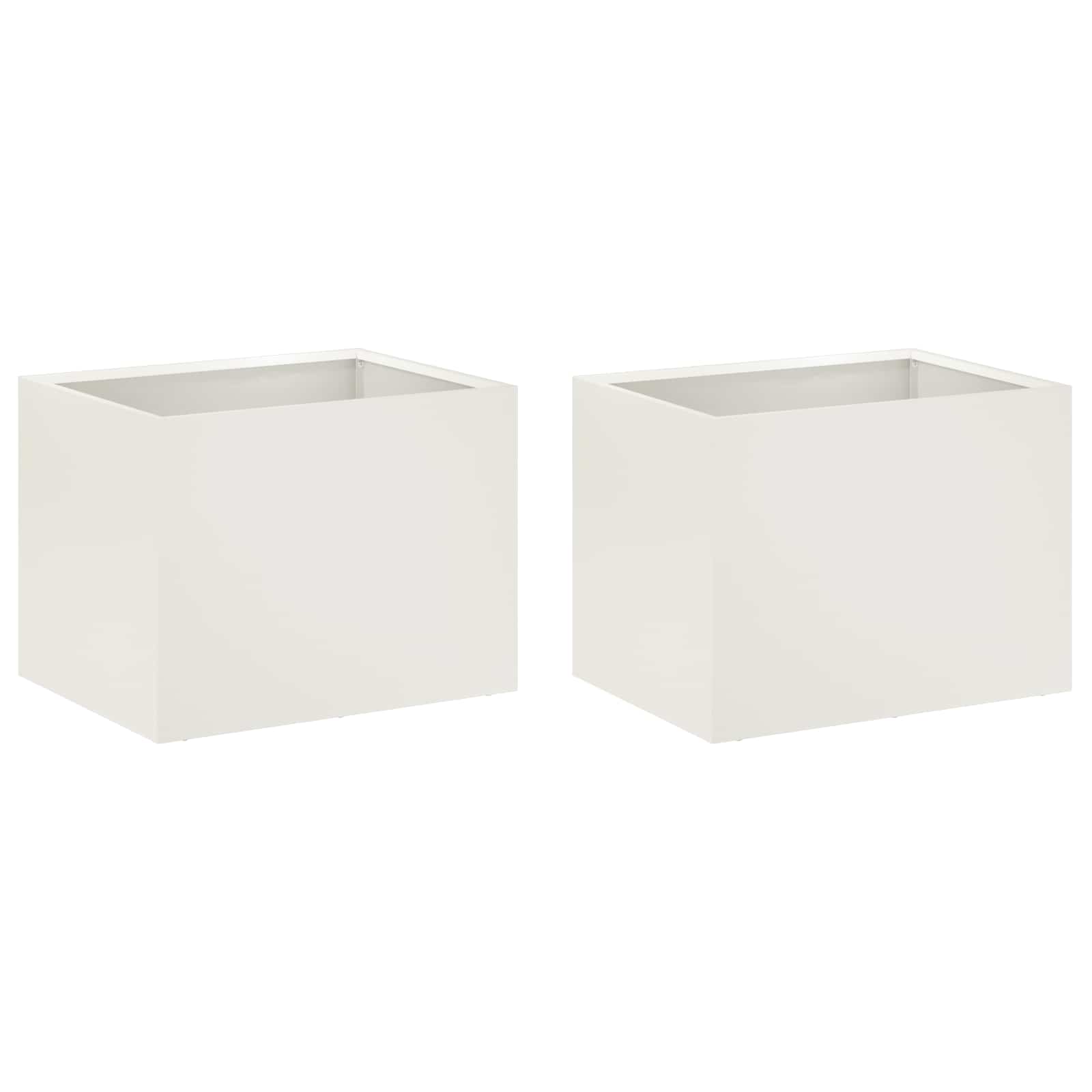 Vaso da giardino 2 pz Bianco 40 x 30 x 30 cm | homemem39