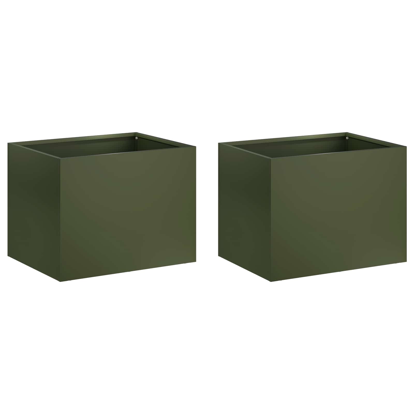 Vaso da giardino 2 pz Verde Oliva 40 x 30 x 30 cm | homemem39