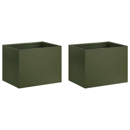 Vaso da giardino 2 pz Verde Oliva 40 x 30 x 30 cm | homemem39