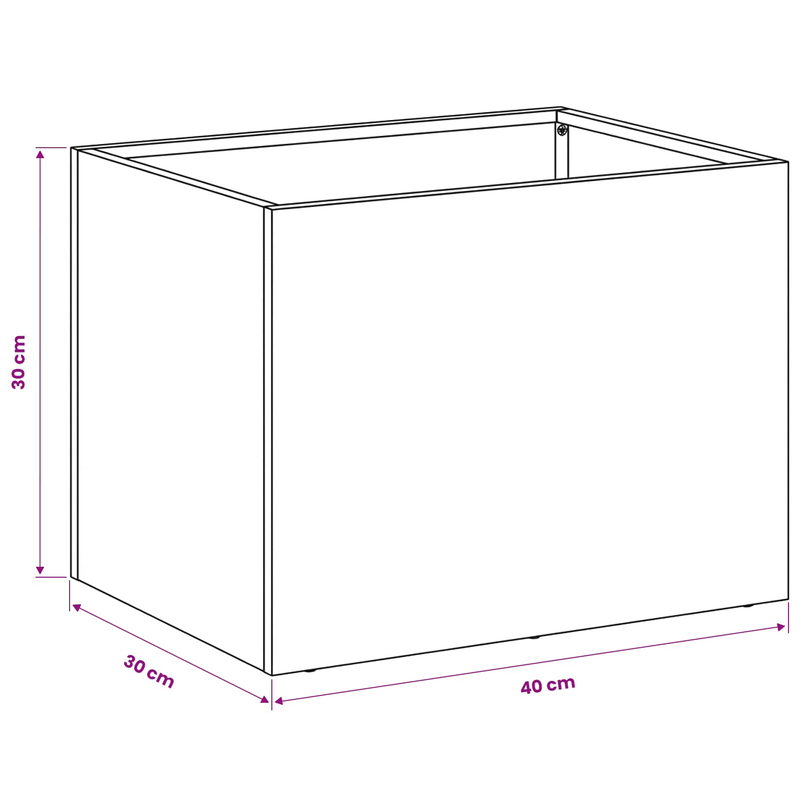 Vaso da giardino 2 pz Ruggine 40 x 30 x 30 cm Acciaio Corten | homemem39